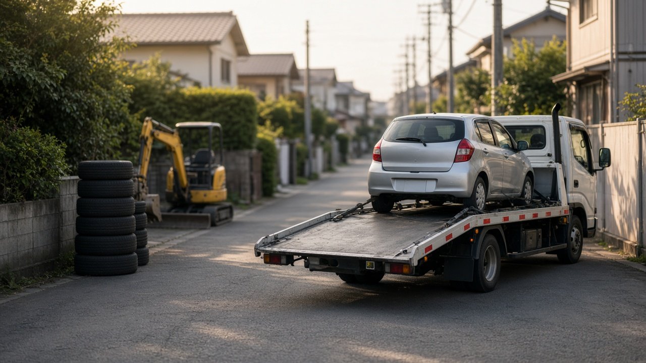 小郡市で廃車・事故車・不動車を高価買取！トラック・重機・中古タイヤもKMC Japanへ